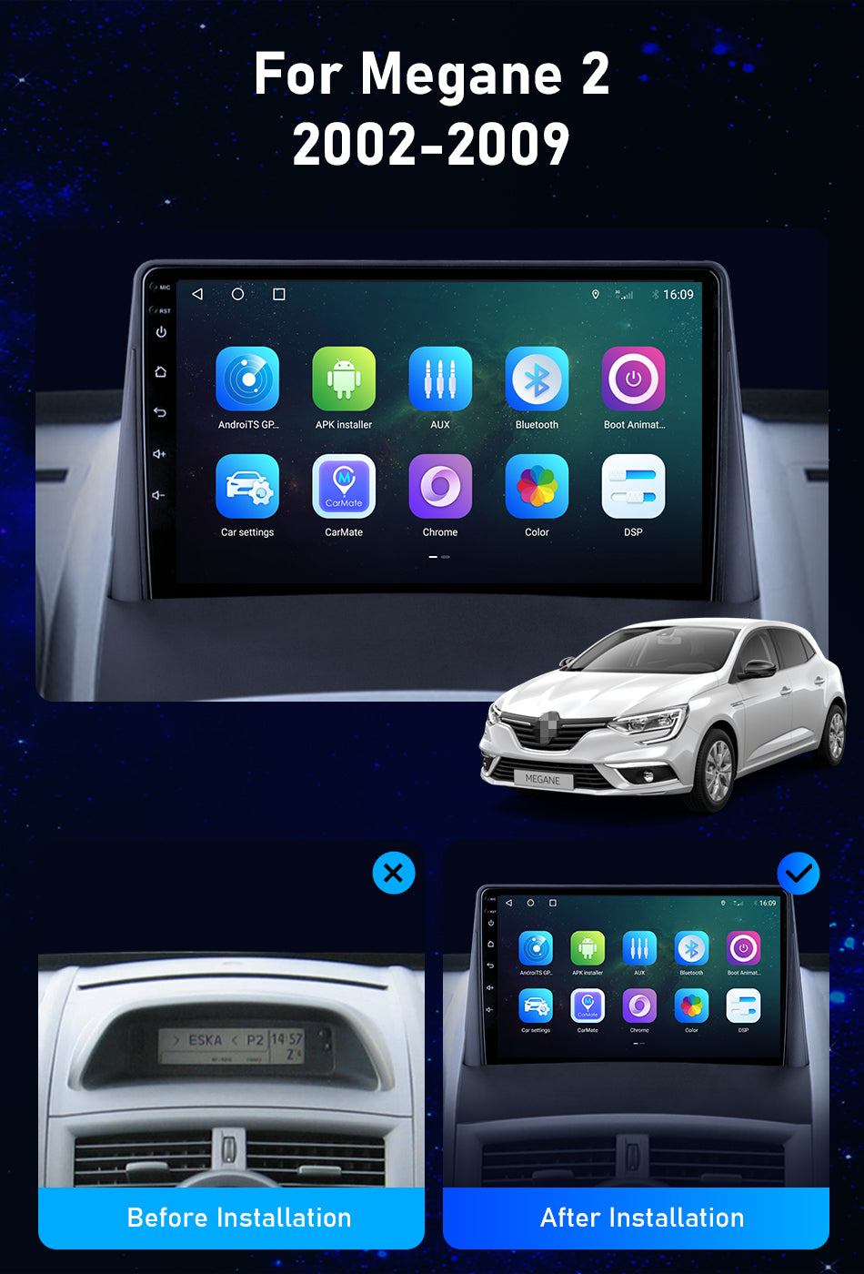 Renault Megane | 2004-2009 | Android Screen - Image 5