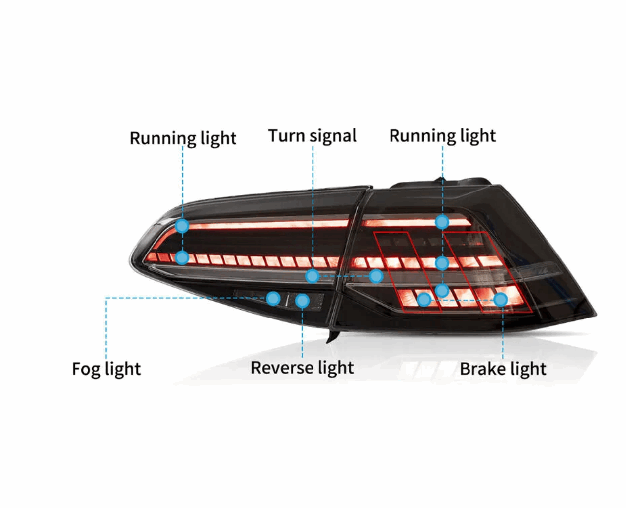 Volkswagen Golf | MK 7 MK 7.5 (2013-2020) | OEM R STYLE LED TAILLIGHTS - Image 6